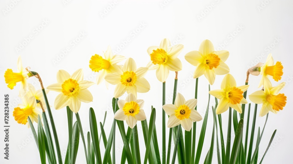 Fototapeta premium daffodils on white background.