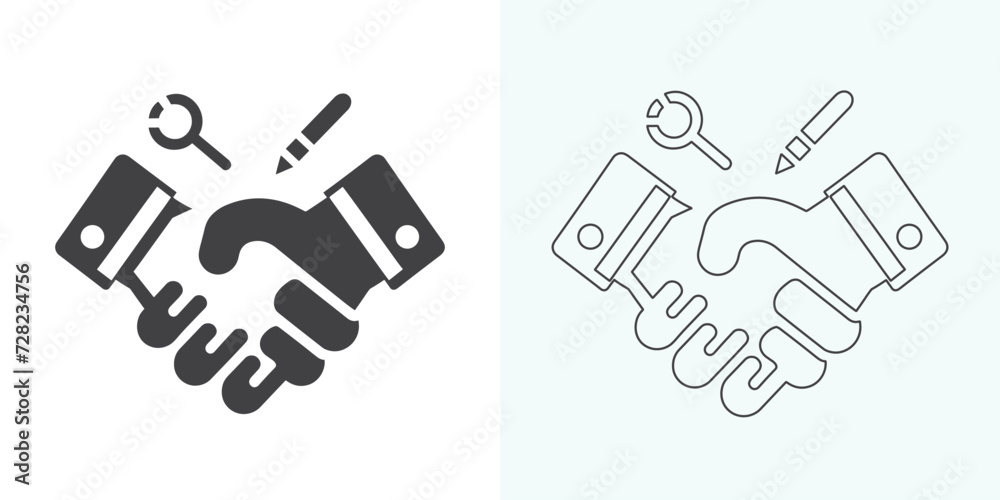 Handshake vector icon. Handshake icon set. business handshake. contact agreement