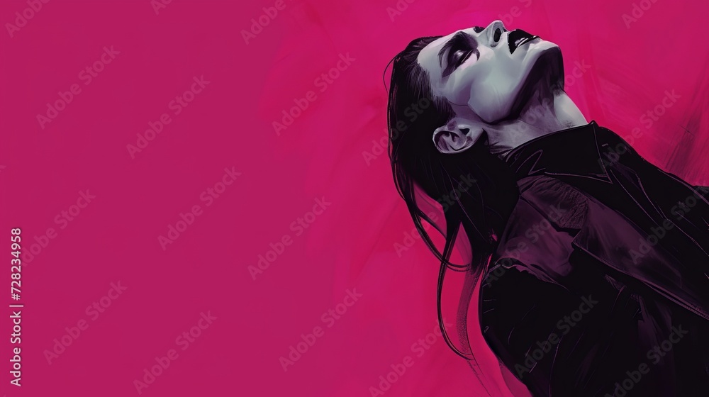 vampire on pink background illustration. vampire on pink background illustration.
