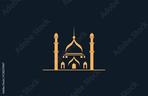 Premium luxury ramadan mosque logo template