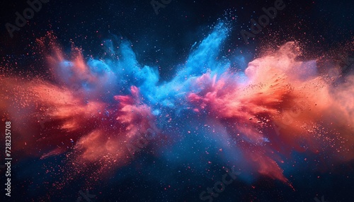 Pink and Blue Explosion in Space A Colorful Blend of Art and Science Generative AI