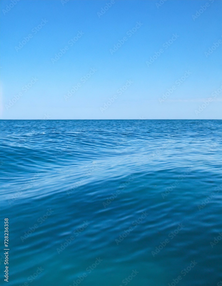 Waves of the open sea under the blue sky. horizon Waves of the open sea under the blue sky. horizon