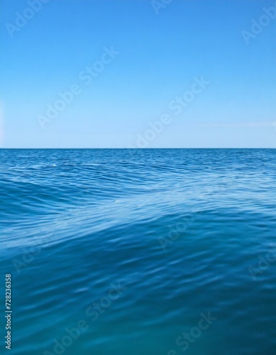 Waves of the open sea under the blue sky. horizon © two K