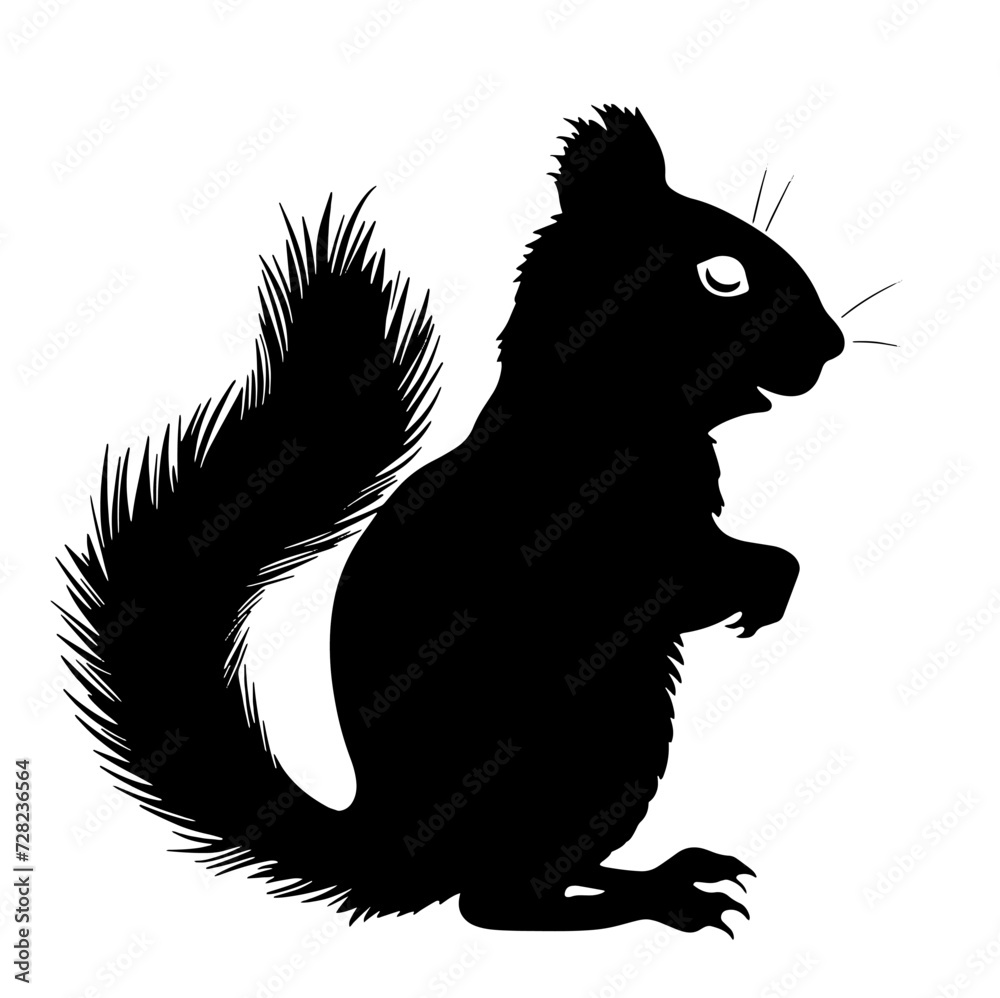 squirrel vector silhouette illustration