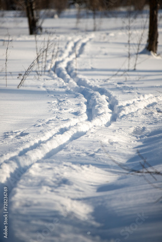 snowy road along the winter forest © Prikhodko