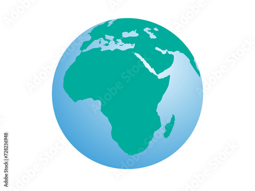 アフリカ大陸を中心とした地球のイラスト