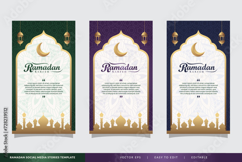 Elegant Islamic ramadan kareem social media stories template collection