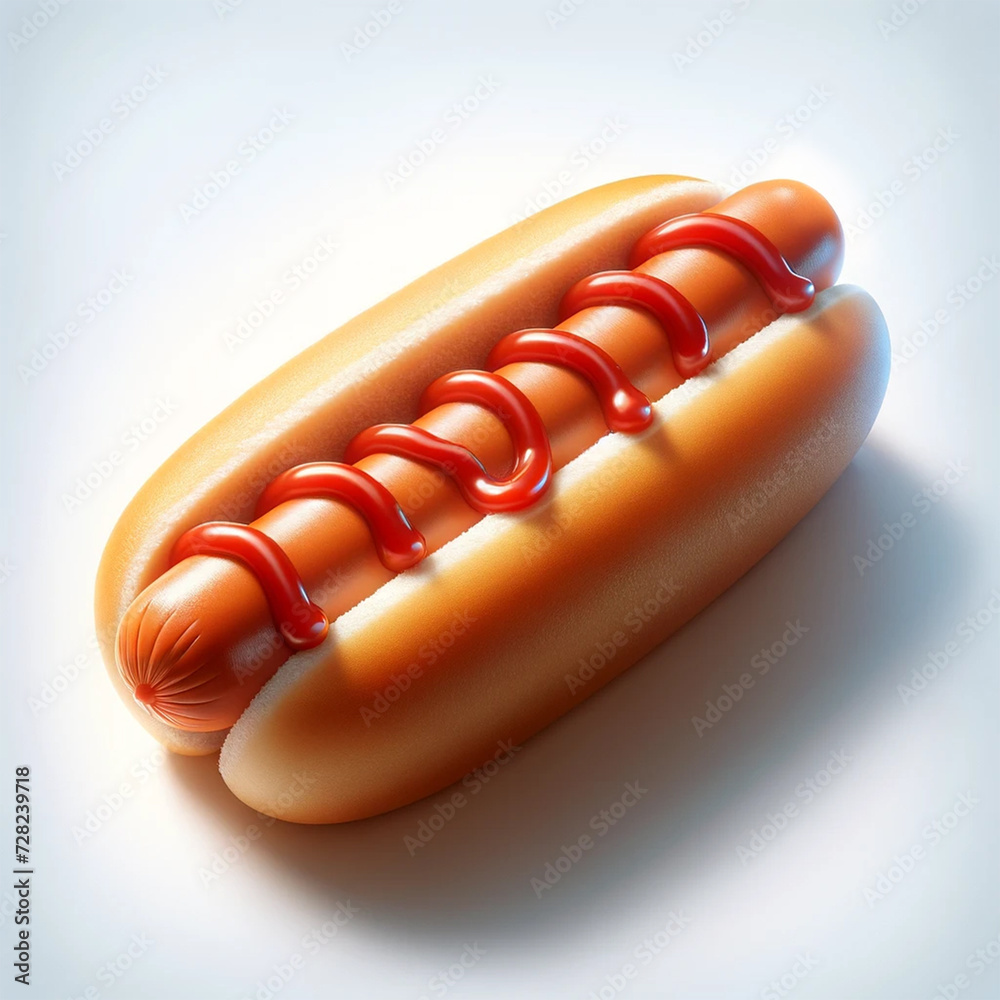 hot dog with ketchup 3d style hot dog with ketchup 3d style