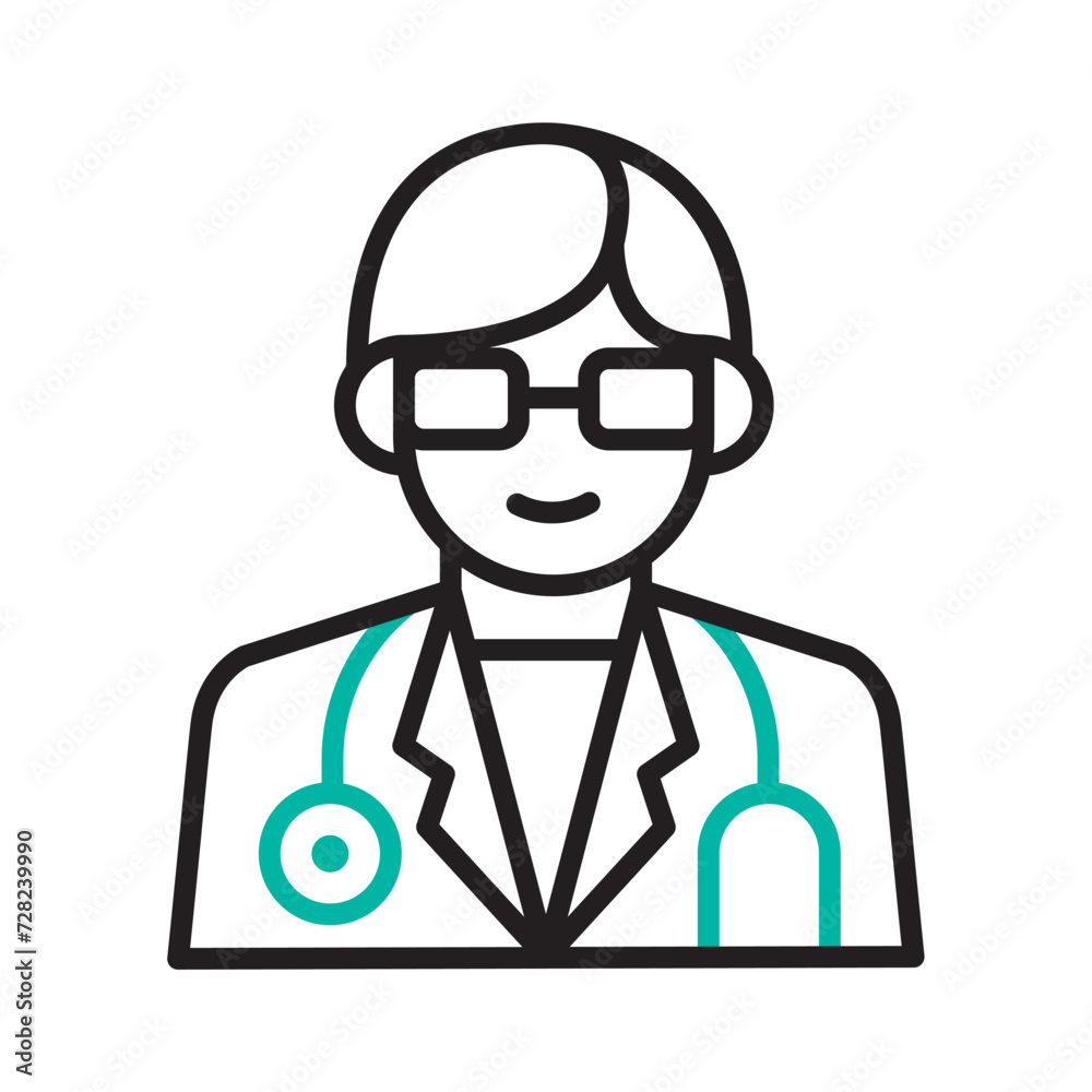 Doctor Icon. High quality design element. Editable linear style stroke. Vector icon Doctor Icon. High quality design element. Editable linear style stroke. Vector icon