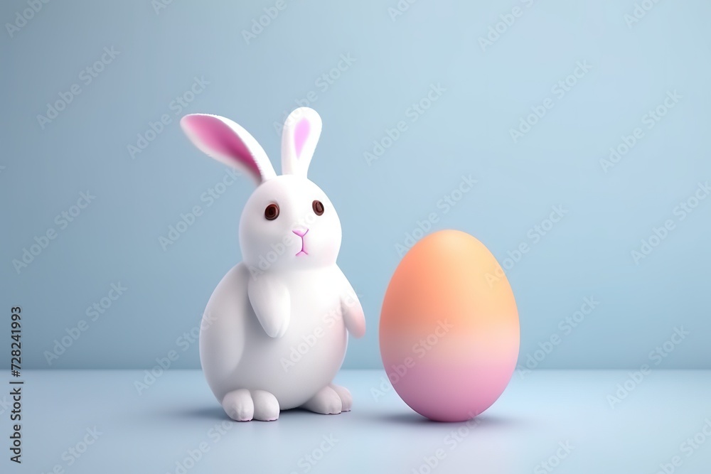 Obraz premium Happy Easter background, Easter eggs scene, Easter bunny ears with easter eggs, Easter poster background template with Easter eggs in the nest, Easter party concept.