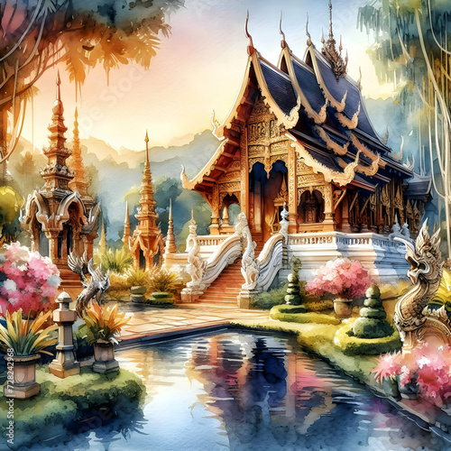 Paintings of the culture of Chiang Mai in Thailand