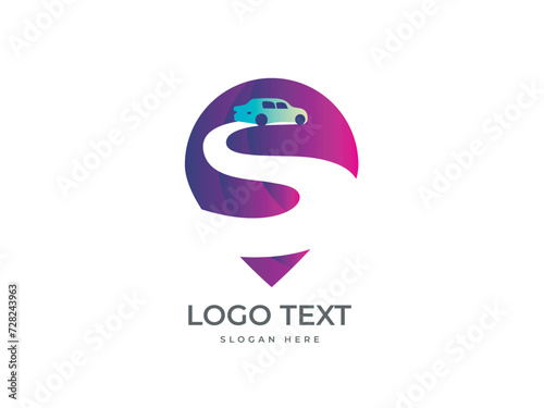 Modern template signal tracking and car app logo