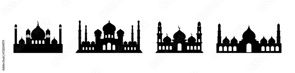vector mosque silhouette illustration