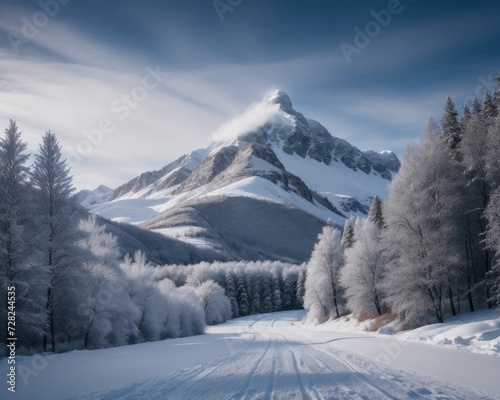 Winter landscape in the mountains with snow © Jeffrey