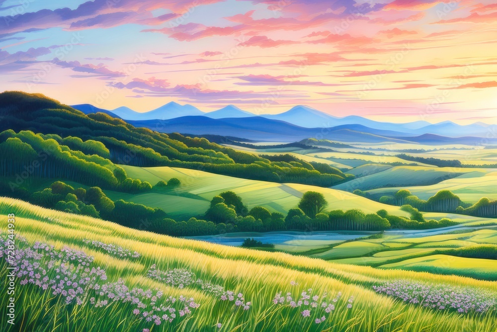 landscape a clear day environmental concept. Generative Ai landscape a clear day environmental concept. Generative Ai