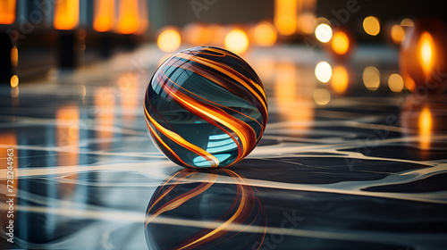 Digital Elegance: Futuristic Sphere in Crystal 