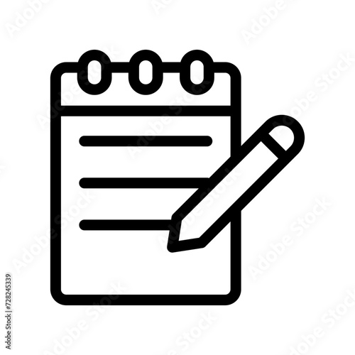 notes line icon illustration vector graphic. Simple element illustration vector graphic, suitable for app, websites, and presentations isolated on white background