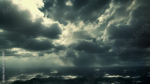Dense, swirling dark storm clouds
 photo