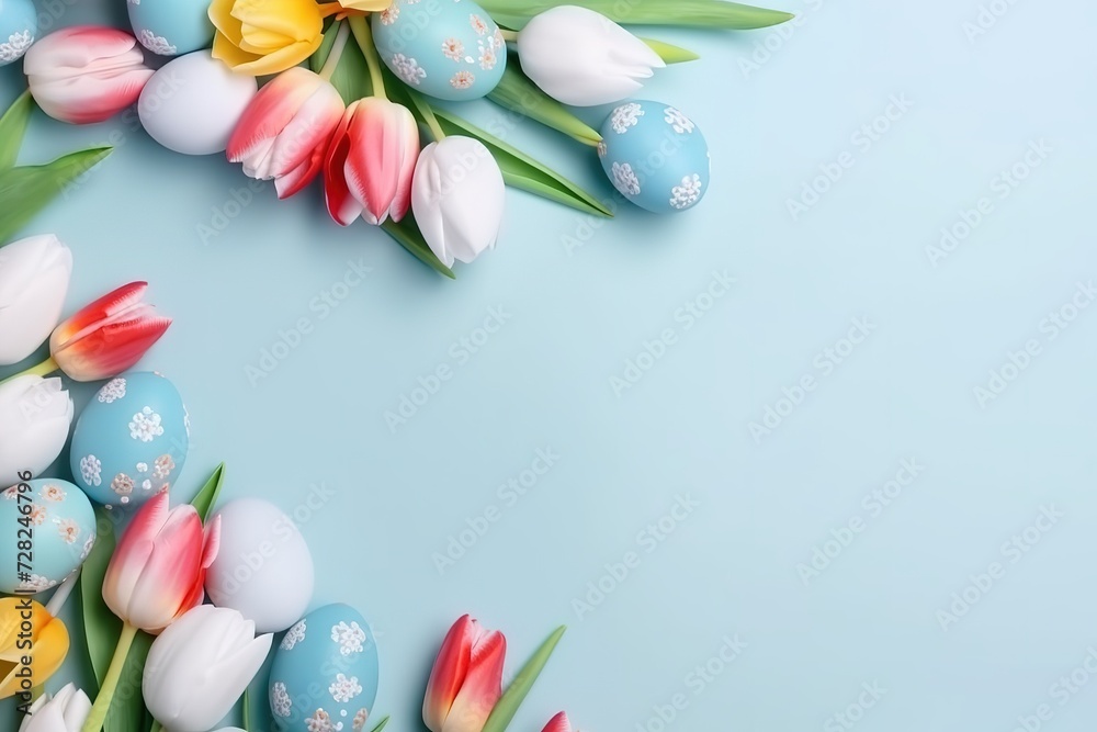 Happy Easter background, Easter eggs scene, Easter bunny ears with easter eggs, Easter poster background template with Easter eggs in the nest, Easter party concept. Happy Easter background, Easter eggs scene, Easter bunny ears with easter eggs, Easter poster background template with Easter eggs in the nest, Easter party concept.