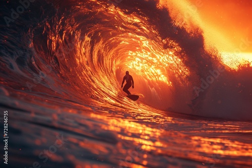 Surfing the Sunset Wave A Glowing Experience Generative AI