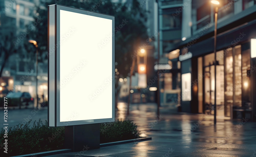 Urban Advertising Stand: Blank Street Billboard Mockup Urban Advertising Stand: Blank Street Billboard Mockup