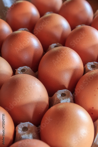 Close-up of a group of fresh eggs