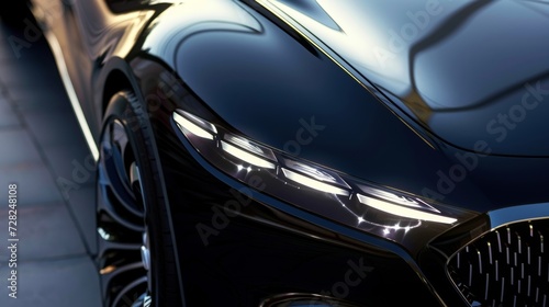 A closeup of the curved and polished headlight highlighting its refined and impeccable craftsmanship. © Justlight