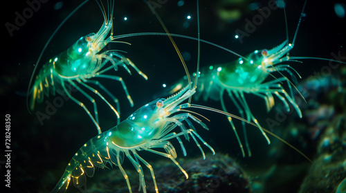 Glowing shrimp underwater © Amir