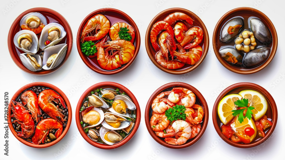 Shrimp and Other Foods on a White Plate Shrimp and Other Foods on a White Plate