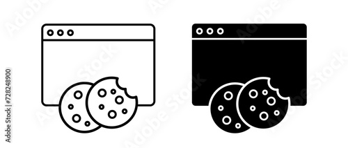 Web cookies icon vector set. Browser symbol. Internet security sign
