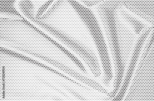 Abstract black and white halftone background with silk effect. Vector liquid monochrome acrylic texture. Flow art. Tie dye simple artistic effect.