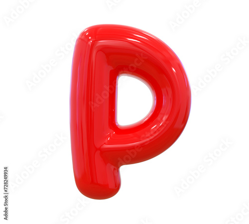 P Letter Red 3D