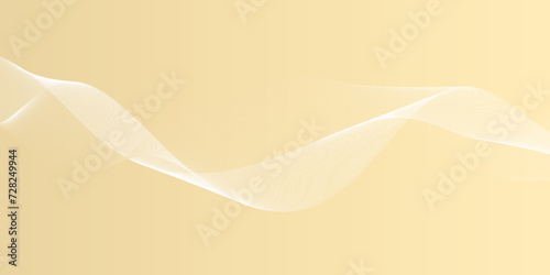 White abstract wave line isolated on brown background. Vector illustration. Wave with lines created using blend tool. Curved wavy line, smooth stripe.