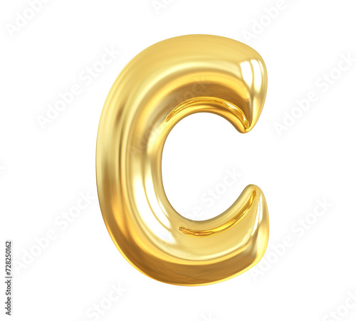 C Letter Gold 3D