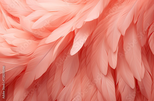close up of pink flamingo feather.  © Anciens