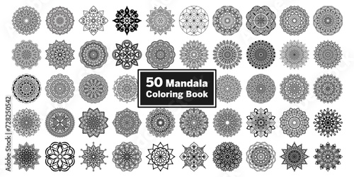  Bundle of 50 Paper Cutting Mandala Design For Coloring Book