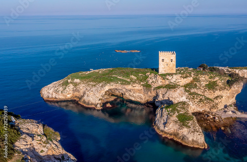 Canvas Print drone shooting sile castle and its surroundings, sile, istanbul, turkey