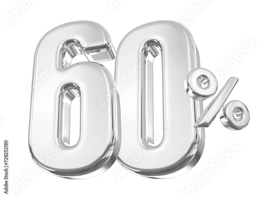 60 Percent Discount Sale Off Silver Number
