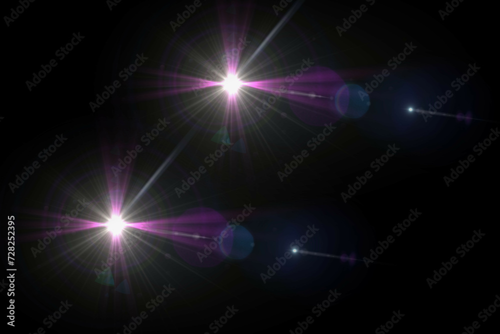 colorful star constellation flare in the night sky