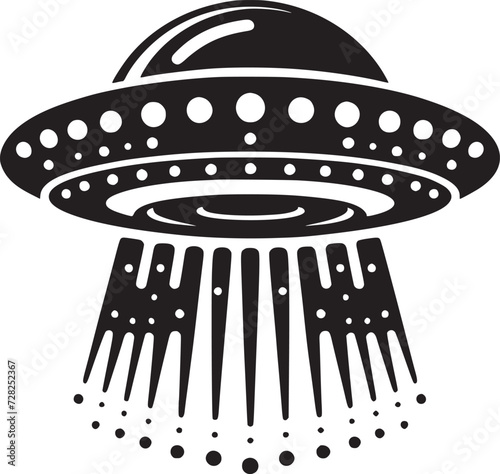 Black silhouette of a vector UFO icon 
