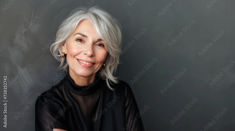 Confident Mature Woman with Silver Hair Confident Mature Woman with Silver Hair