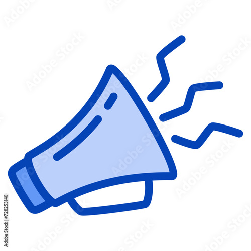 megaphone blue icon