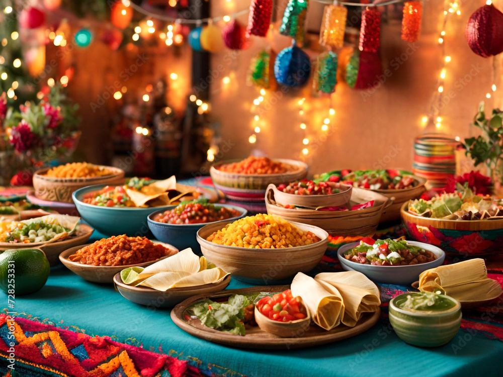 Fototapeta premium Mexican traditional dishes food photo