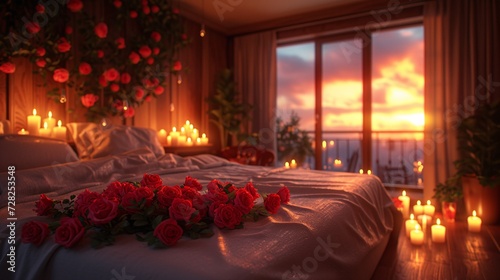 Rose Petals on a Bed A Romantic and Eco-Friendly Alternative to Plastic Flowers Generative AI