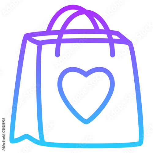 shopping bag gradient line icon