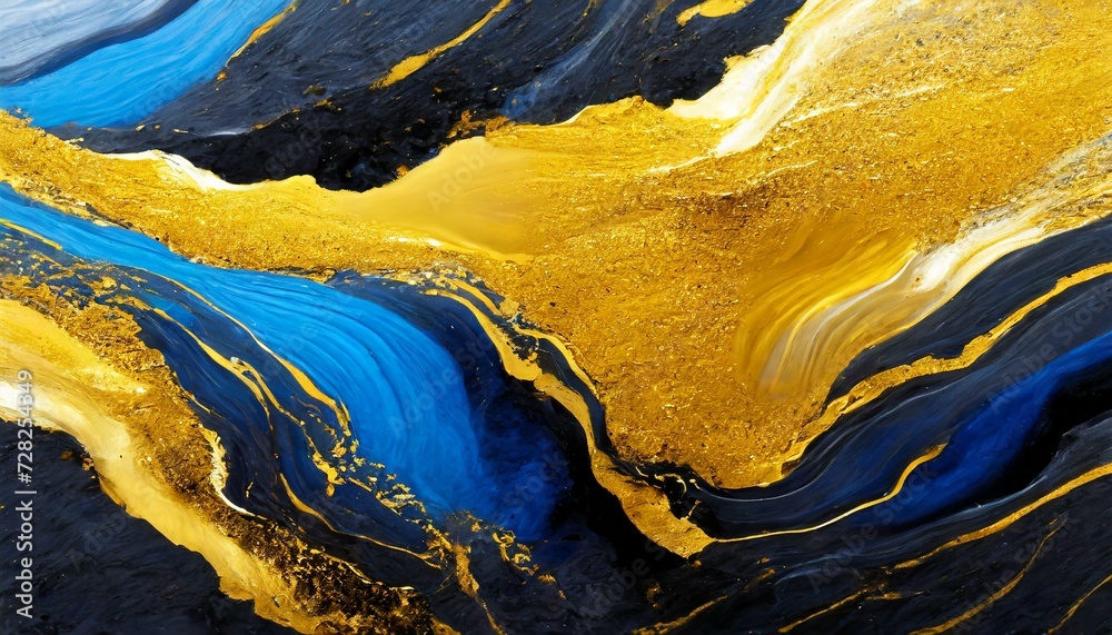 Golden Waves: Abstract Ink Art with Luxurious Marble Texture Golden Waves: Abstract Ink Art with Luxurious Marble Texture