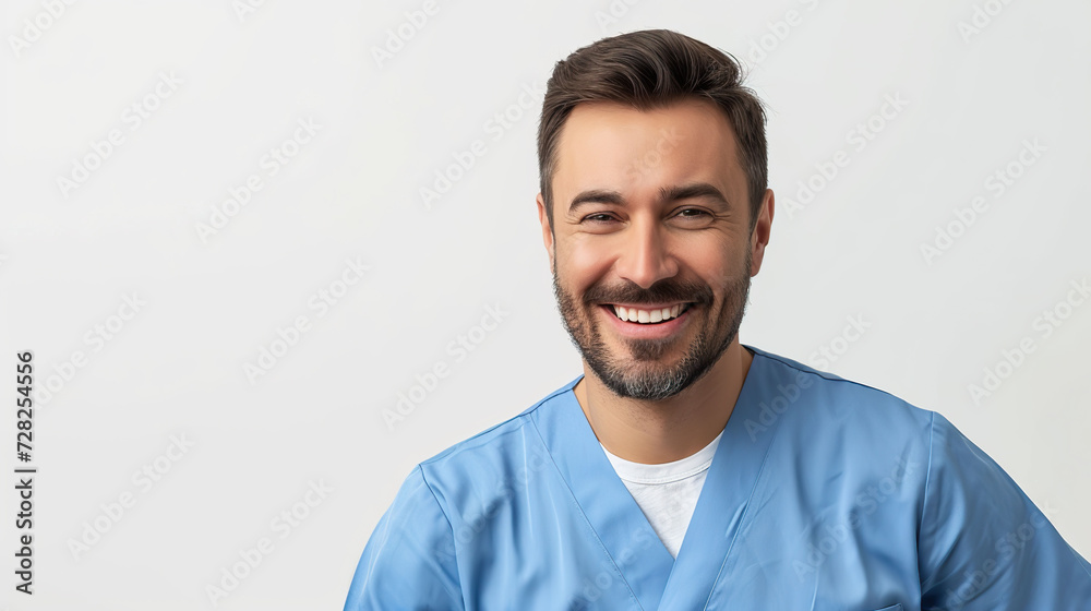 Smiling dentist isolated on a white background. Smiling dentist isolated on a white background.