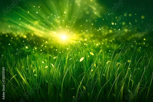  gold in the grass. St. Patricks Day night background naturaly HD glow