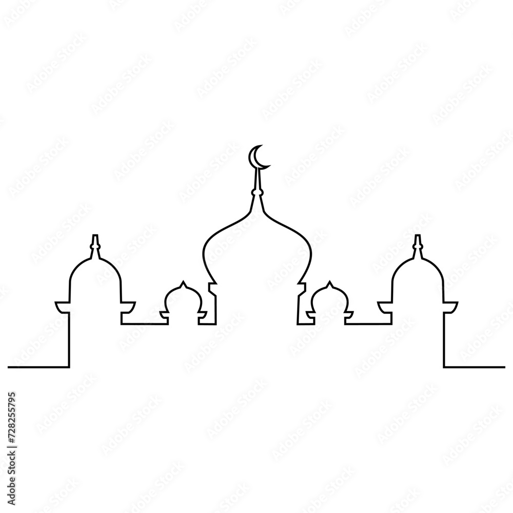 Mosque line art vector minimalist