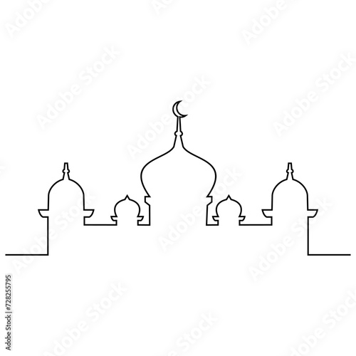 Mosque line art vector minimalist